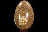 Polished, Banded Aragonite Egg - Morocco #98928-1